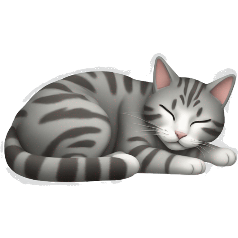 cat sleeping gray tabby emoji