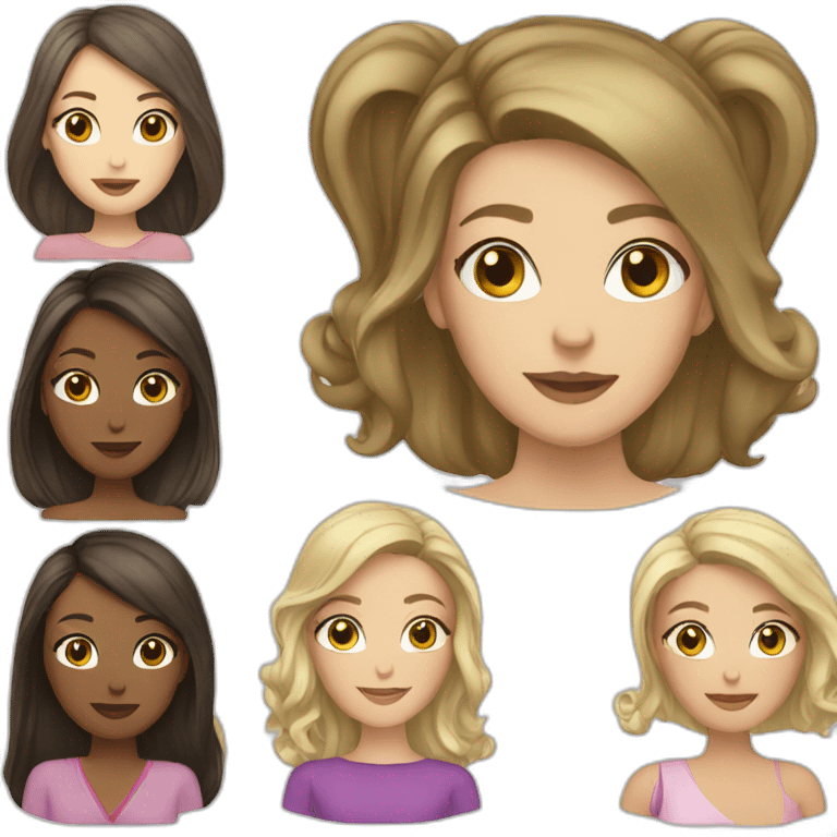 brunette and blonde woman emoji