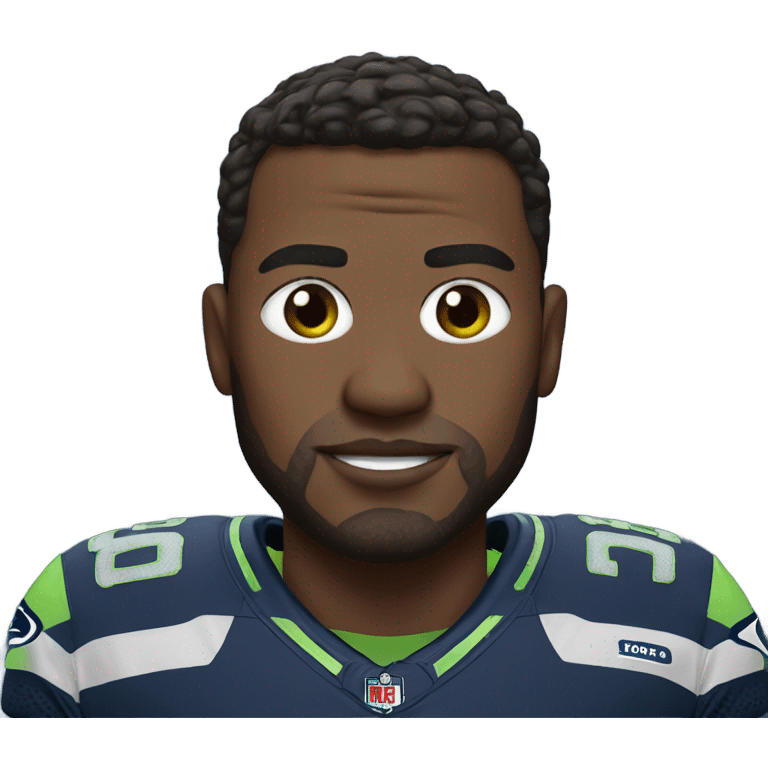 Man wearing Seahawks jersey emoji