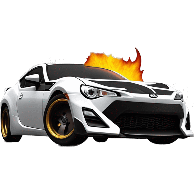 Batgirl and First Order Jet Trooper themed Scion FR-S with hot rod flames on the side  emoji