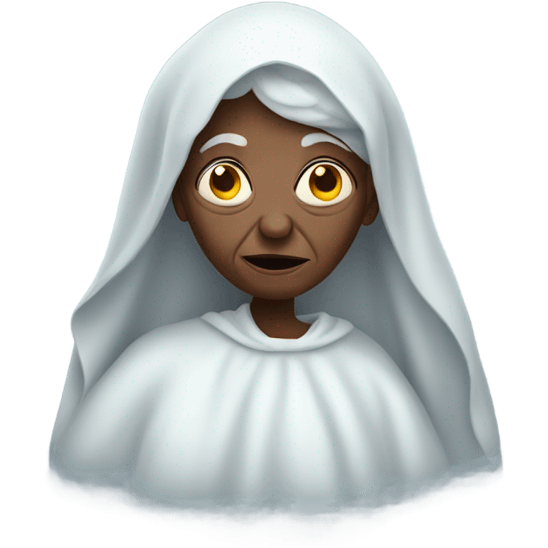 Black grandma as a ghost haunting emoji