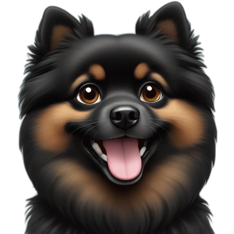 smiling-black-pomeranian emoji