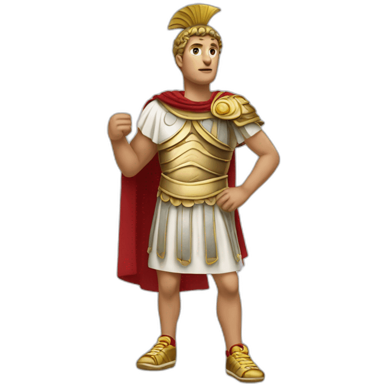 Roman imperator wearing running shoes emoji