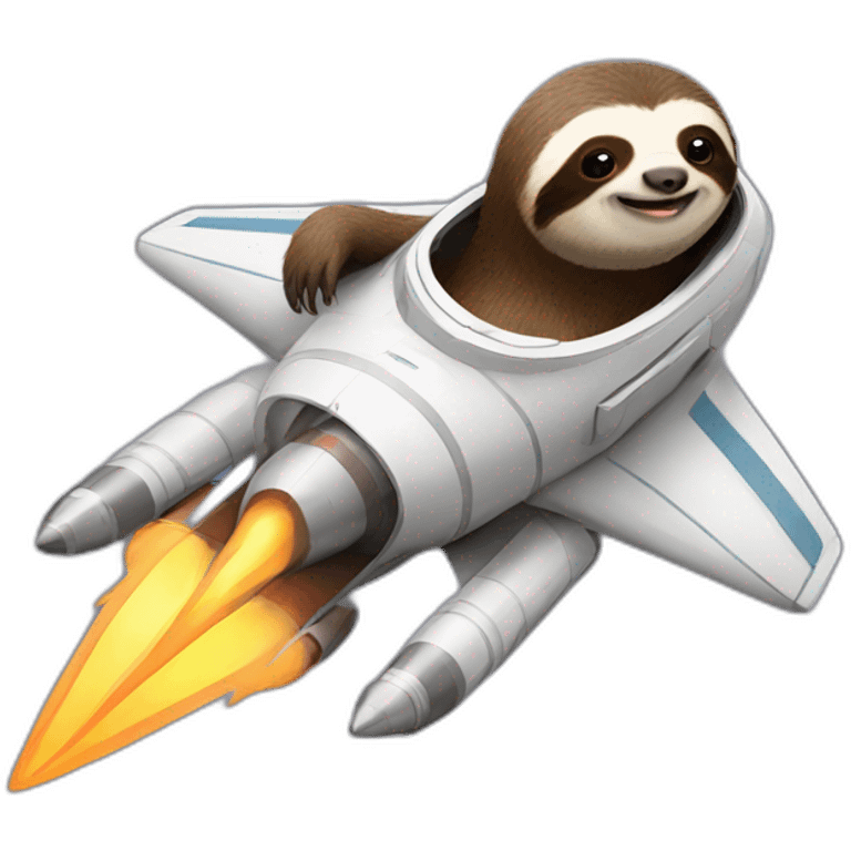 sloth on rocketship emoji