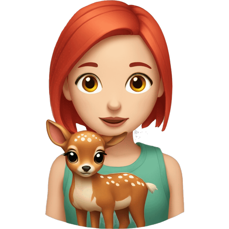 Little fawn with a red hair Girl  emoji