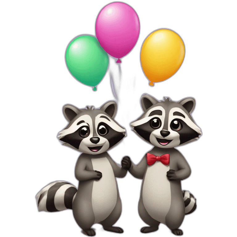 married-raccoons-with-balloons emoji