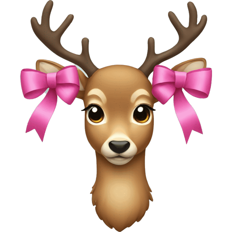 deer with a pink bow emoji