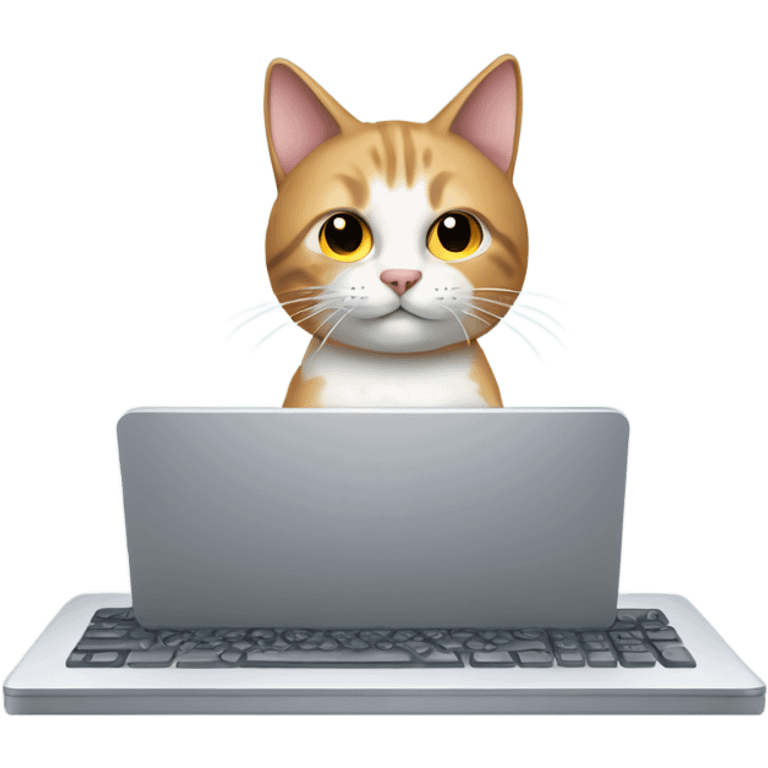 cat typing on desktop keyboard emoji