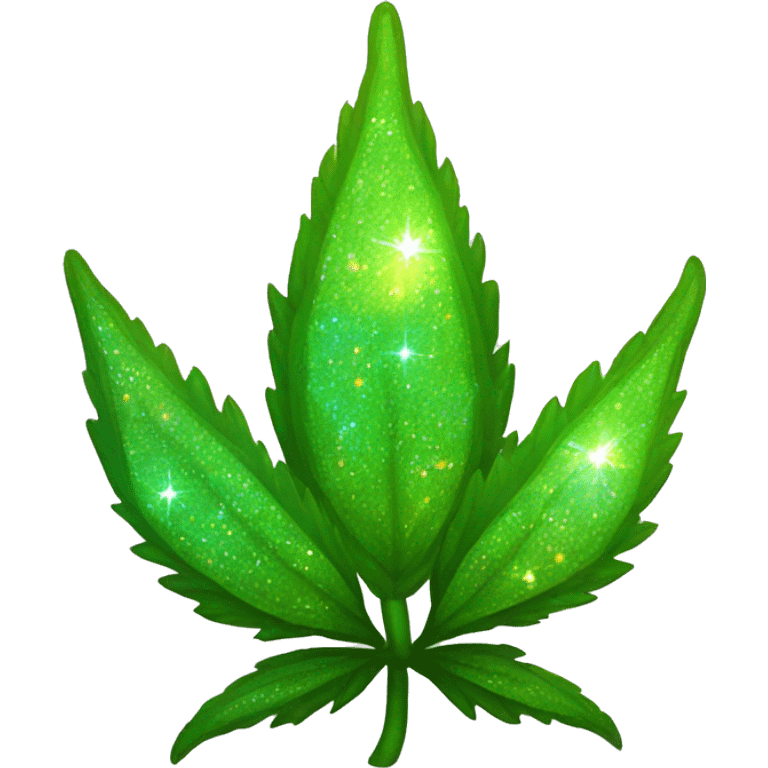 Sparkling holographic Hemp 420 plant growing  emoji