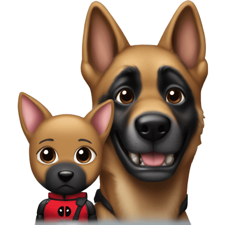 Deadpool with a German shepherd  emoji