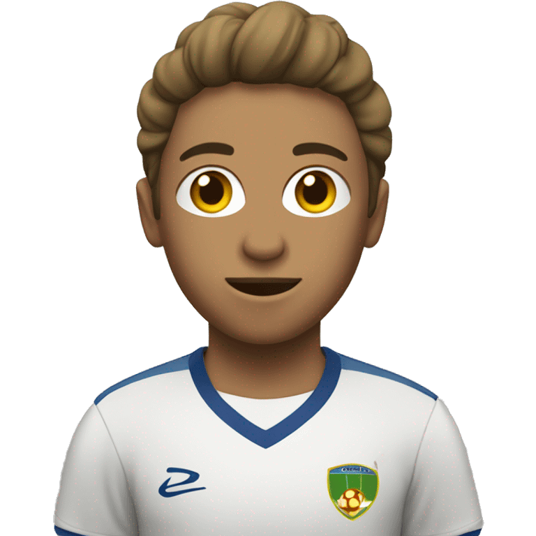 jugadora de futbol pateando pelta emoji