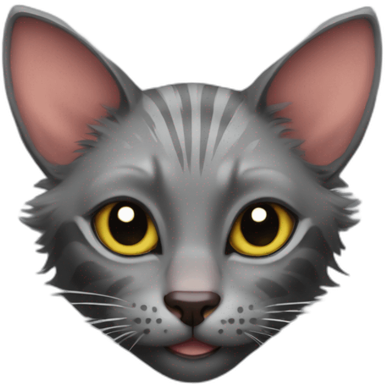 cat lykoi lays down emoji