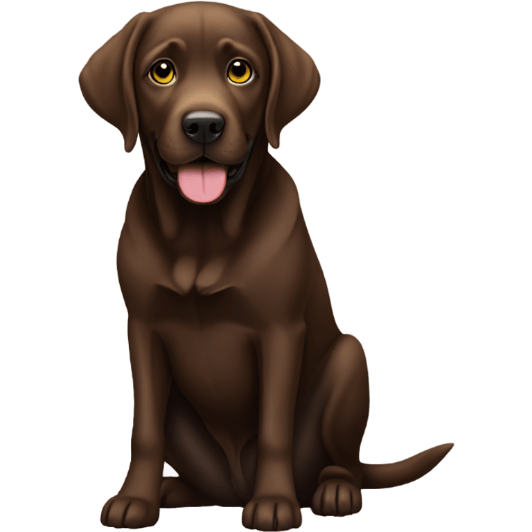 Chocolate, Yellow, and black Labrador retriever sitting up emoji