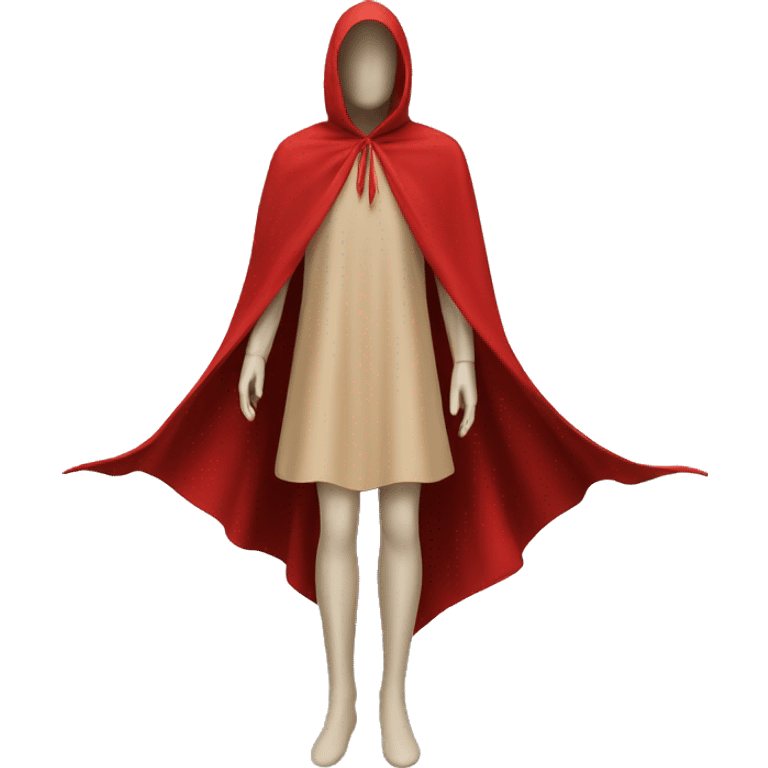 faceless beige mannequin flying red cape emoji