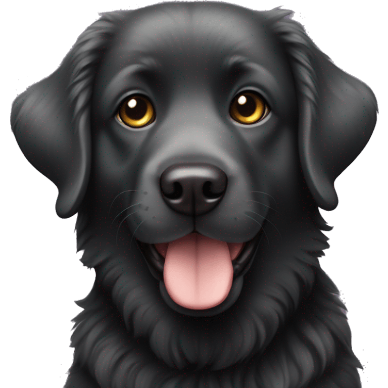 Black fluffy lab dog emoji