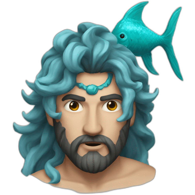 A man with poseidon emoji