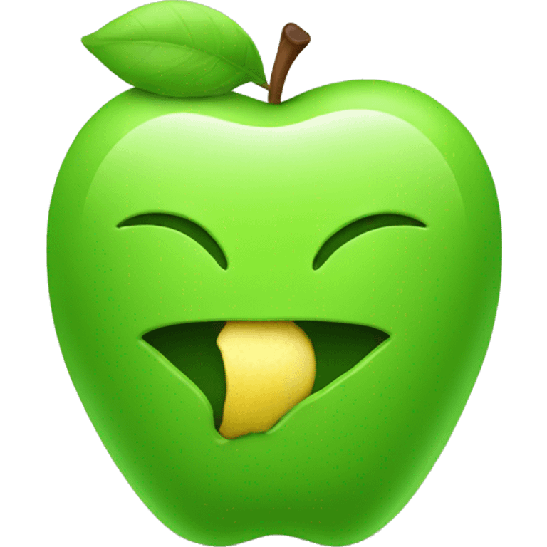 Green Android eating a ios Apple  emoji