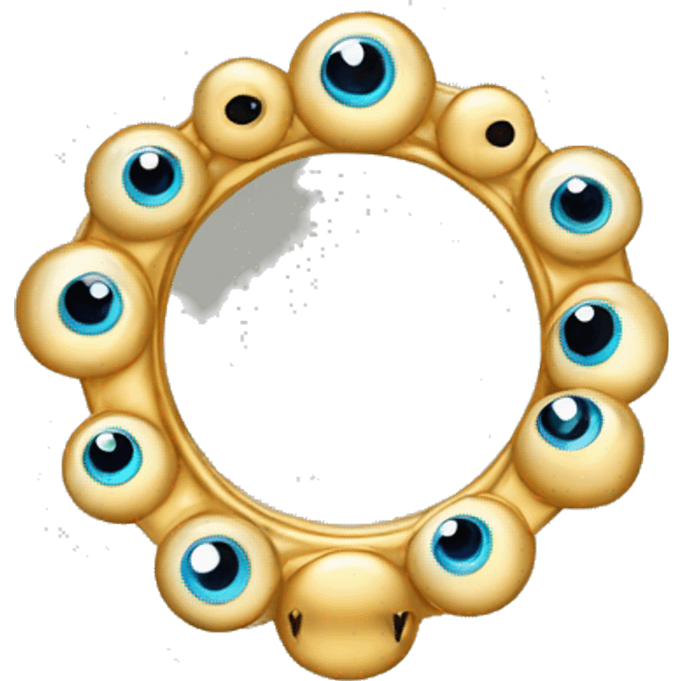 thin gold ring studded with eyeballs emoji