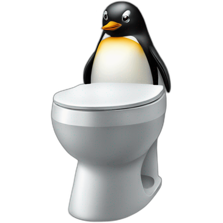 Penguin on toilet emoji