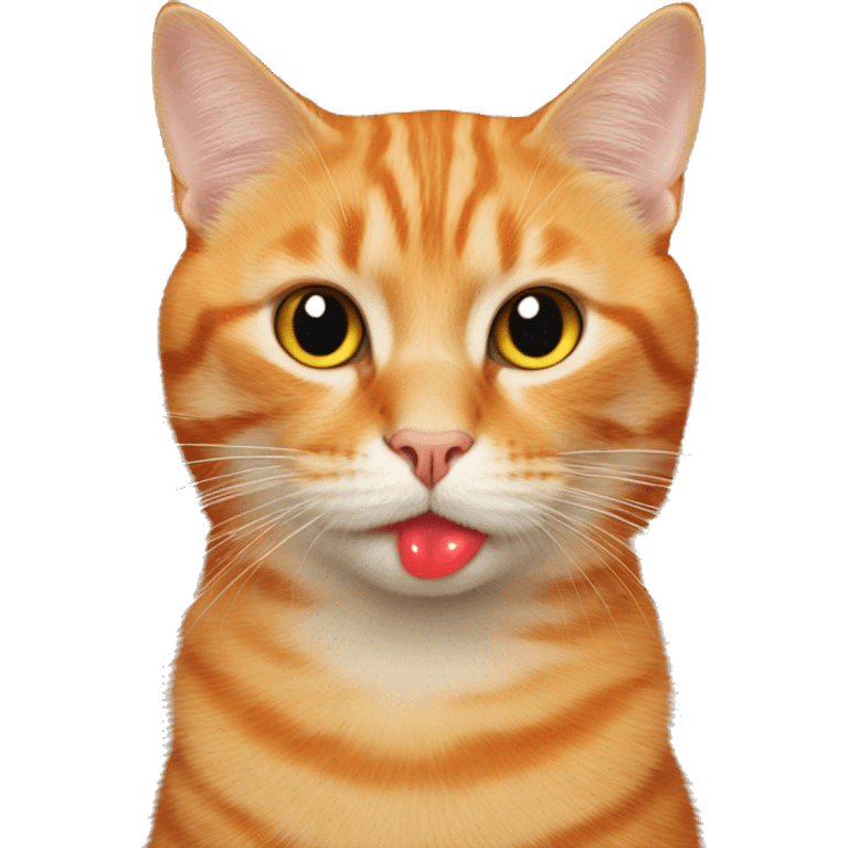 Orange cat w marking lipstick on fur emoji