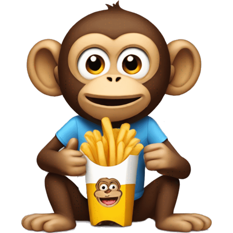 Monkey eating fries emoji