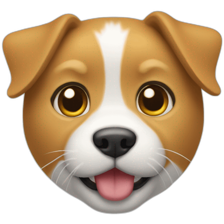 Un chat sur un chien emoji