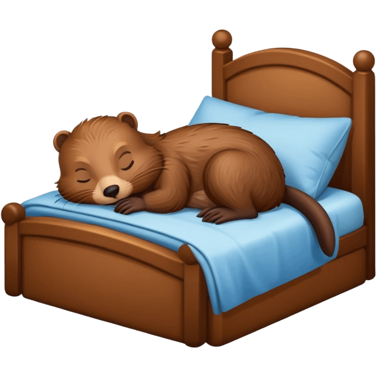 beaver sleeping in bed emoji