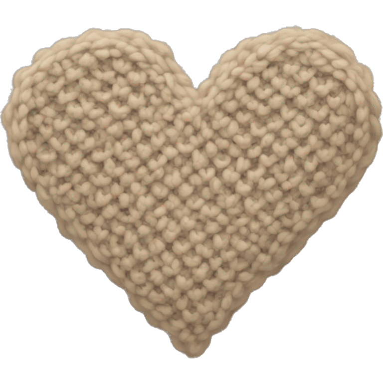 Knitted beige heart emoji