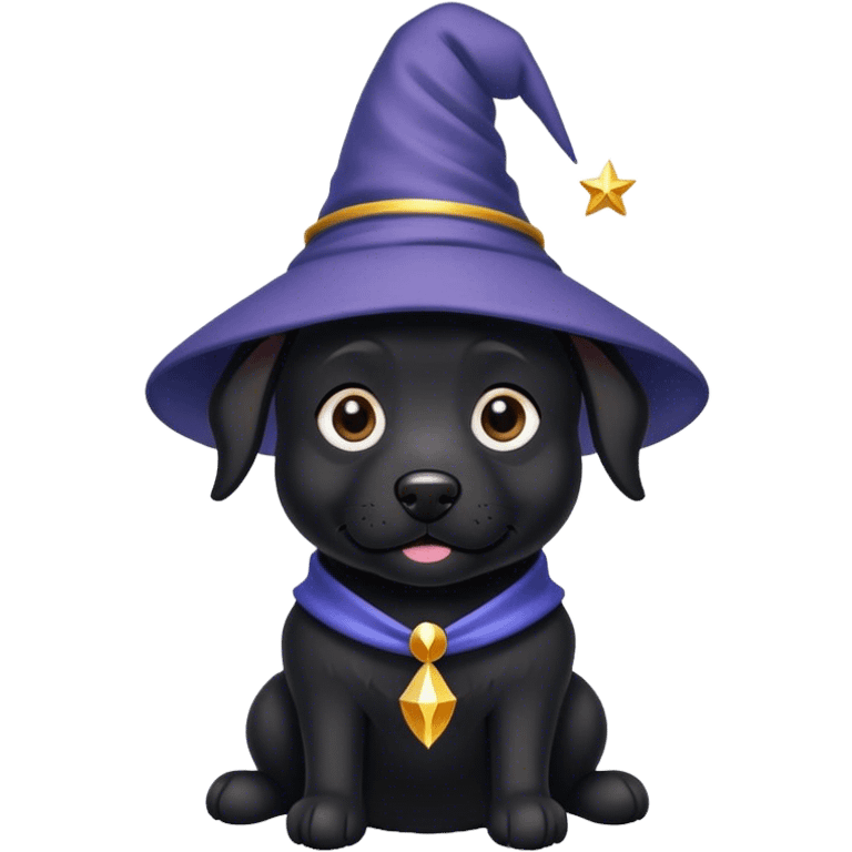 black dog Wizard emoji