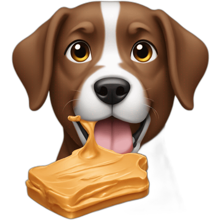 Dog eating peanut butter  emoji