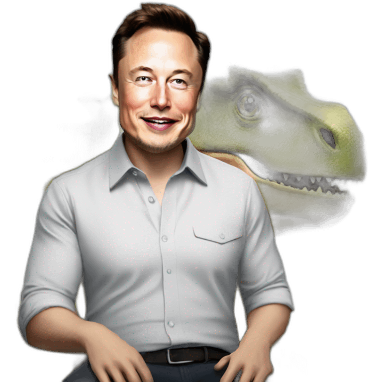 Elon musk sur un dinosaure  emoji