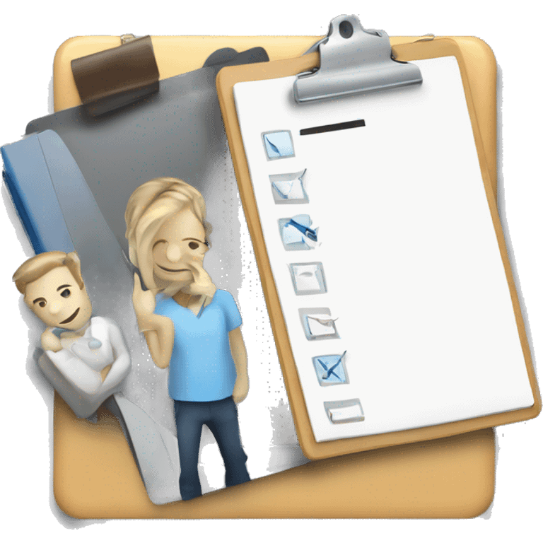 Meeting Emoji 
Usage: To indicate meetings or appointments.
Design Idea: A clipboard with a checklist. emoji