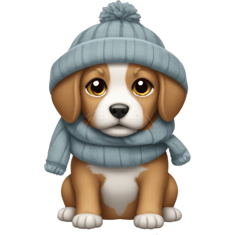 Puppies with winter clothes  emoji