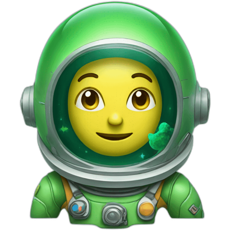 green extraterest with a bear in a space suit emoji