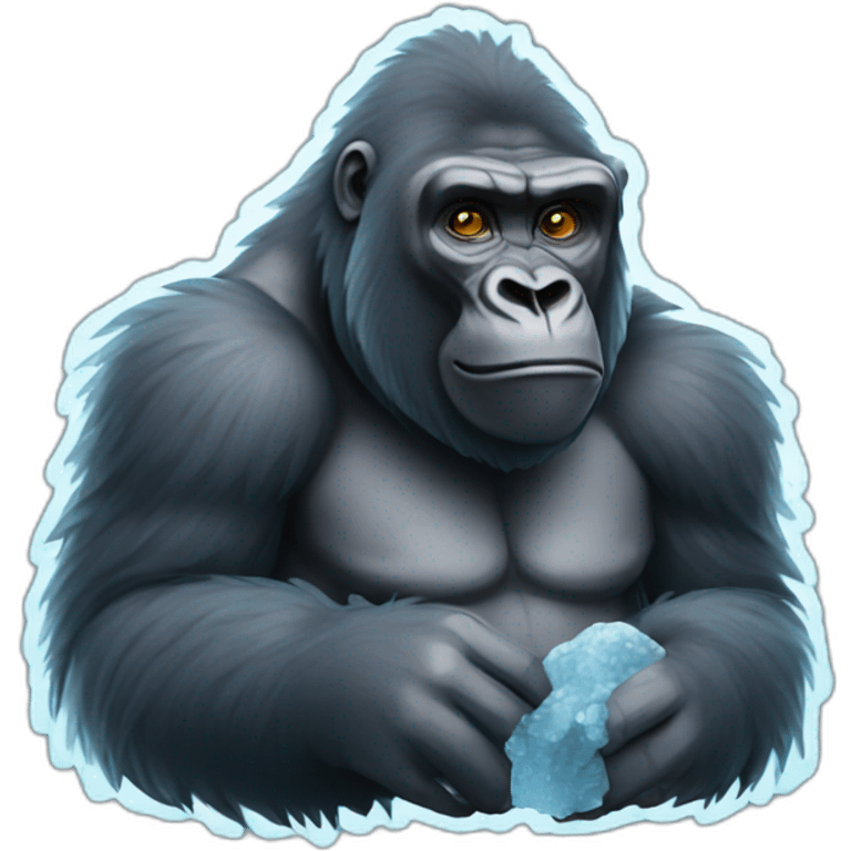 Gorilla freezing emoji