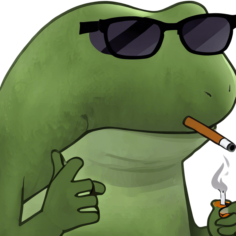 Frog smoking emoji