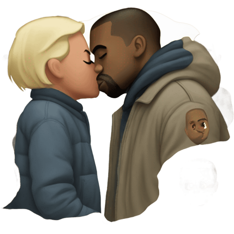 kanye west kissing kanye west emoji