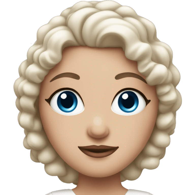 White bride that’s fat, pretty with blue eyes and curly hair emoji