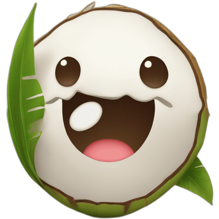 cute coconut charcter emoji