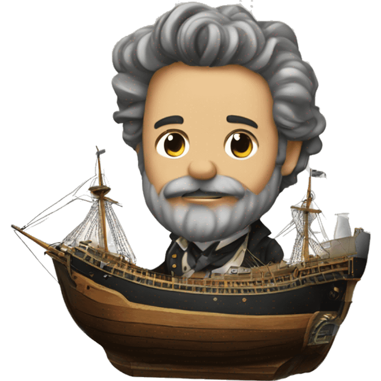 jules verne holds the ship in his hands emoji