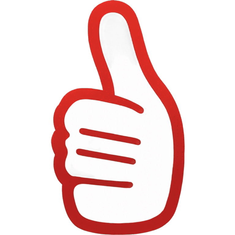 a thumbs up / like emoji with a red outline and white fill emoji