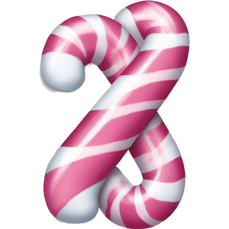 Pink and white candy cane emoji