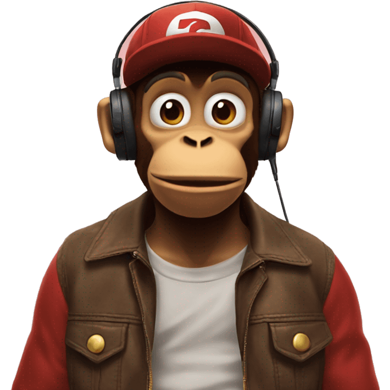 Diddy Kong listening music emoji