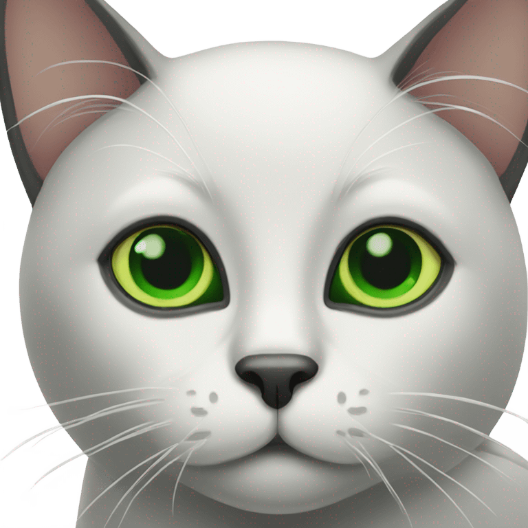 Black cat with big green eyes emoji