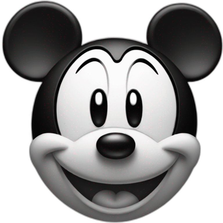 Mickey Mouse black and white emoji