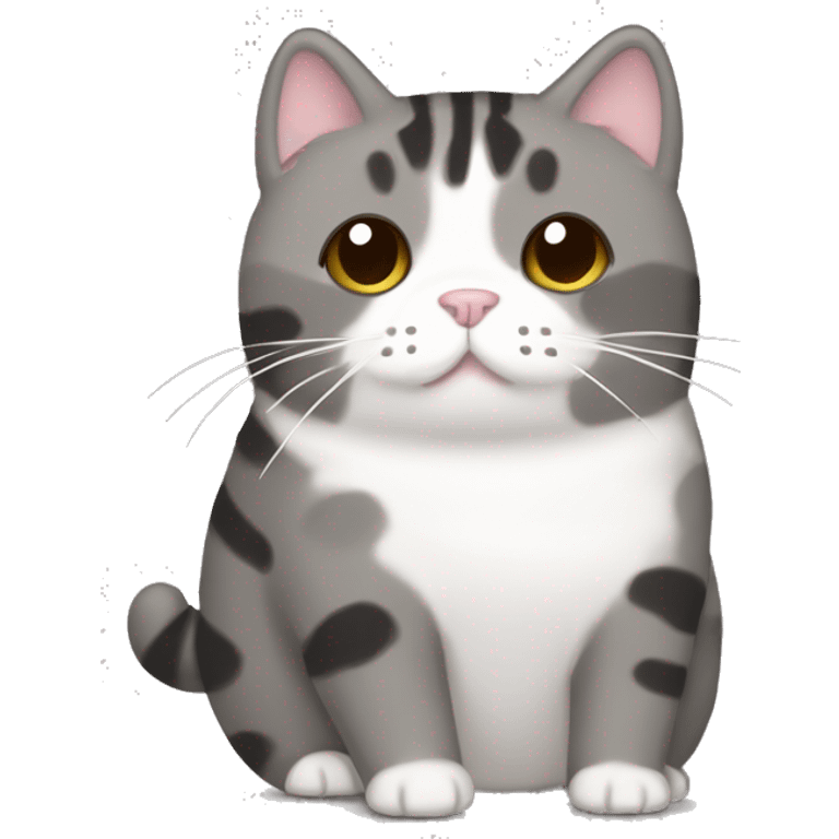 pusheen dog black and white emoji