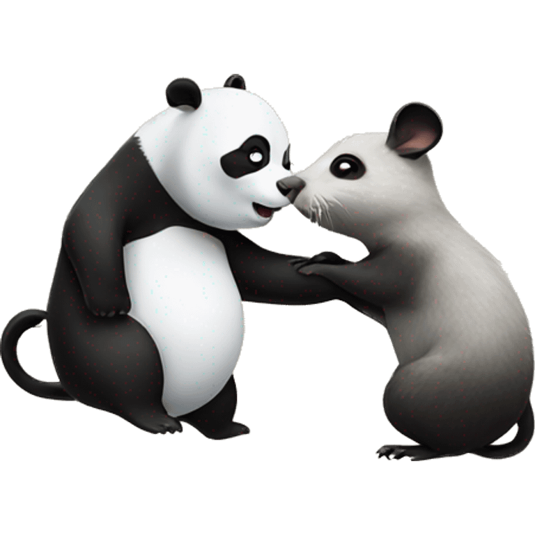 Panda and rat  flying kissing seen emoji