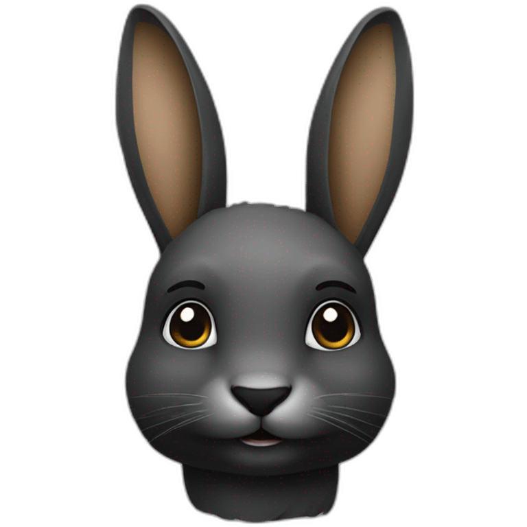 Lapine moitié du visage tout noir emoji