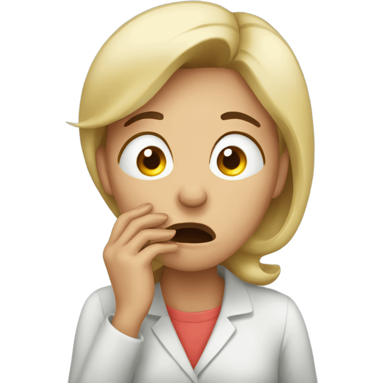 Woman sarcastically coughing emoji