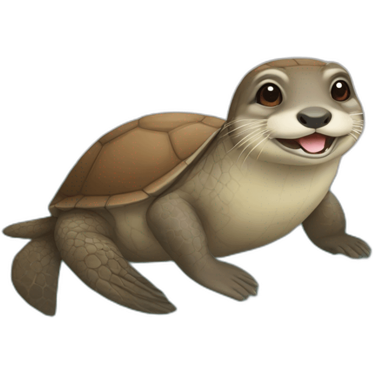 Loutre sur une tortue emoji